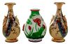 Pair Worcester Porcelain Painted Vases