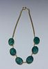 NICE 14K GOLD OLD CHINESE JADEITE NECKLACE