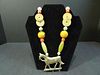 CHINESE TRIBAL BEADS AMBER TURQUOISE NECKLACE