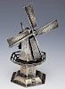 19th C Dutch Miniature Silver Plated Windmill