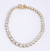 14K Yellow Gold Tennis Bracelet, each of the forty