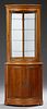 Louis Philippe Style Curved Glass Corner Cabinet,