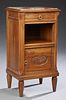 French Art Deco Carved Walnut Nightstand, early 20