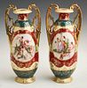 Pair of Royal Vienna Style Porcelain Vases, 20th c