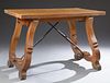 Spanish Style Carved Oak Table, 20th c., the thick