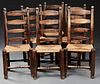 Set of Six French Provincial Carved Birch Rush Sea