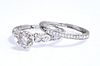 Lady's 18K White Gold Wedding Set, consisting of a