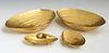 Group of Four Sterling Vermeil Clam Form Dishes, #