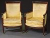 Pair of French Empire Style Carved Mahogany Berger