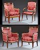 Four Piece French Empire Carved Mahogany Salon Sui
