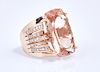 Lady's 14K Rose Gold Dinner Ring, with a 15.7 cara