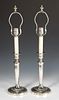 Pair of Silverplated Copper Candlesticks, 20th c.,