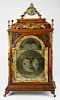 Late 18th c Austrian bracket clock with calendar movement signed ﾓM Schmidt in Wiennﾔ on brass face (near Vienna) ht 19ﾔ