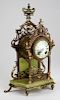 gilt brass & onyx clock, works signed Gustav Becker- Freiburg, (Silesia, Germany), ht 13ﾔ