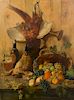 * Oreste Costa, (Italian, 1851-1901), Still Life with Game, Tankard and Fruit