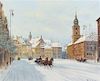 Wladyslaw T. Chmielinski, (Polish, 1911–1979), Winter Street Scene