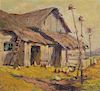 L J Hanks, (American, 20th Century), Thached Barn