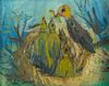 Philip Howard Evergood, (American, 1901-1973), Happy Birds Nesting, 1953