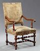 French Louis XIII Style Carved Walnut Fauteuil, 19
