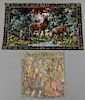 Two French Tapestries, 20th c., one of a medieval