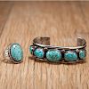 Navajo Silver and Turquoise Cuff and Ring