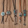 Navajo Silver and Turquoise Old Style Bolo Ties