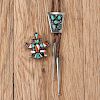 Frank Patania (1899-1964) Silver and Turquoise Bolo Tie and a Zuni Knifewing Pin