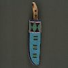 Northern Plains Beaded Hide Knife Sheath with Knife From an Important Denver, Colorado Collector