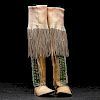 Comanche Beaded Hide Boot-style Moccasins