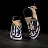 Sioux Beaded Hide Moccasins from a Minnesota Collection