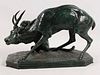 BARYE, FRENCH BRONZE SCULPTURE OF MOUNTAIN LION