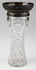 Gorham Art Nouveau sterling silver mounted cut glass vase ca 1890 12" x 6"