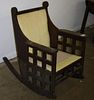 Pair of oak Arts and Crafts rocking chairs from Keene Valley NY great camp