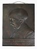 1935 bronze bas relief plaque of ''Edward Livingston Trudeau'' signed A de Bona, 11.5” x 8.5”