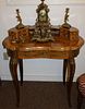 French style Art Nouveau marquetry lady's desk. 35"w x 35"h.