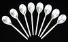 A. Michelson Danmark Danish Mid-Century sterling silver demitasse spoons. Hallmarked A. Michelson (Copenhagen) 3.7 troy oz. 8