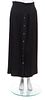A Chanel Black Pleated Long Skirt, Size 42.