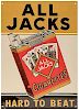 All Jacks Tin Cigarette Advertising Sign with Playing Cards