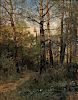 Hugo Darnaut (Austrian, 1850-1937)      Forest Scene with Deer