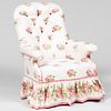 Victorian Style Chintz Tufted Upholstered Armchair