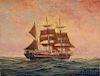 C. Myron Clark (American, 1858-1925)      Sailing Ship at Sunset