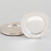 Set of American Six Monogrammed Silver Side Plates