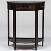 Regency Style Japanned Demilune Console Table