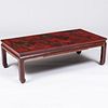 Chinese Red Lacquer and Parcel-Gilt Low Table