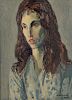 Raphael Soyer (American, 1899-1987)      Head of a Girl in Blue