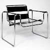 A Marcel Breuer (1902-1981) Leather and Bent Tubular Chrome Steel Wassily Chair, ca. 2000's,