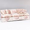 Floral Linen Slip Covered Three Seat Sofa