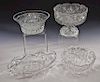 4 Cut Glass Crystal Serving Dishes