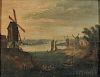 Attributed to Eduard Dubois (Flemish, 1619-1697)      Coastal View with Windmills and Vessels