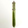 20th Century Russian Moscow 88 Silver Mounted Jade Letter Opener with Enameled Monogram "A".